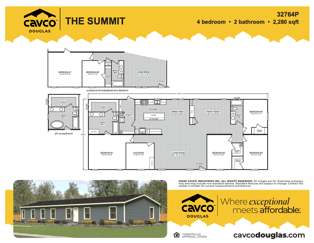 The summit 32764p floor plan home features